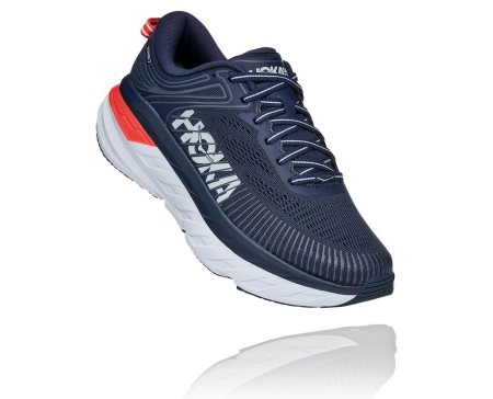 Hoka One One Bondi 7 Ženske Pohodni Čevlji Črna / Modra SI-042197P